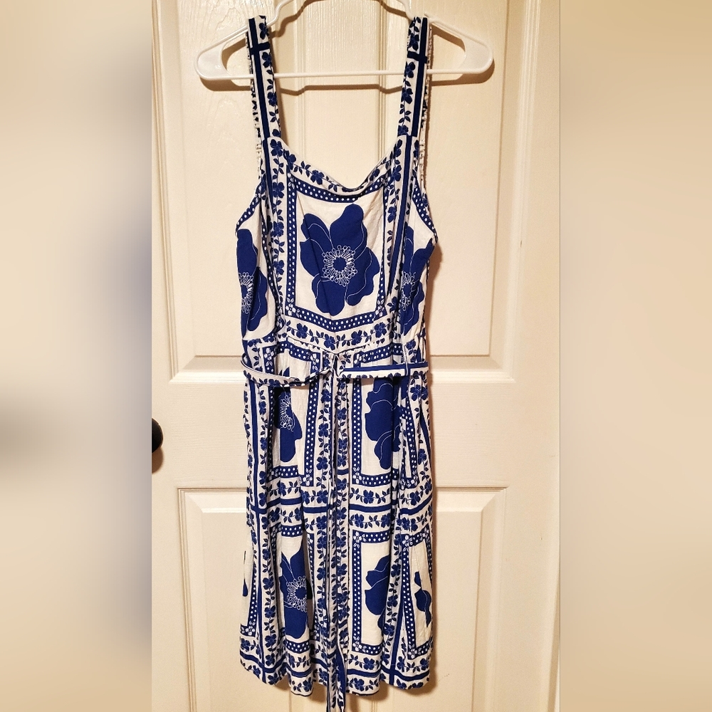Draper James Blue and White Floral Dress